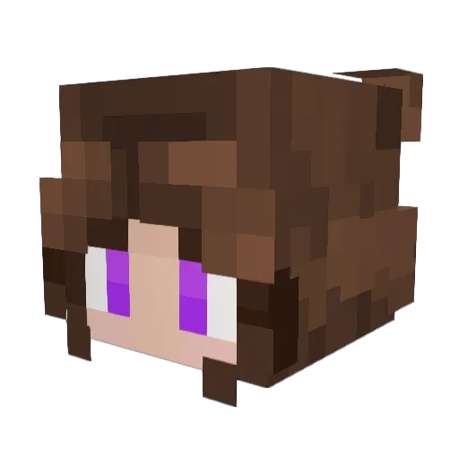 arywya Minecraft avatar head, 3D render