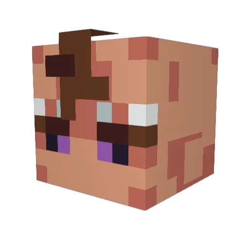 as65478 Minecraft avatar head, 3D render
