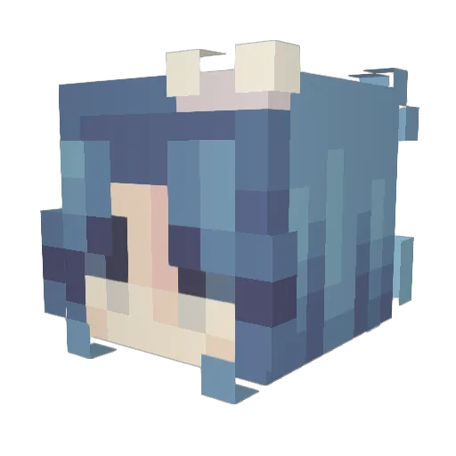 asadblock Minecraft avatar head, 3D render