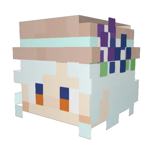 asagome Minecraft avatar head, 3D render