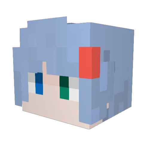asahaka Minecraft avatar head, 3D render