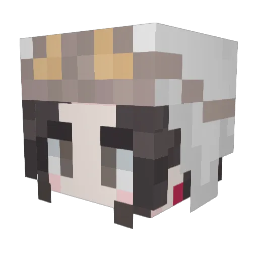 asahi_2023 Minecraft avatar head, 3D render