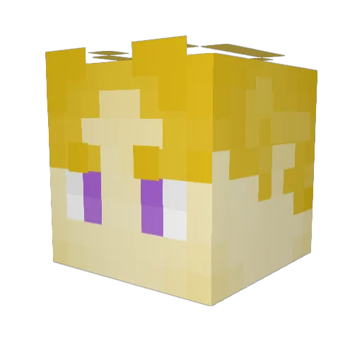 asakimu Minecraft avatar head, 3D render