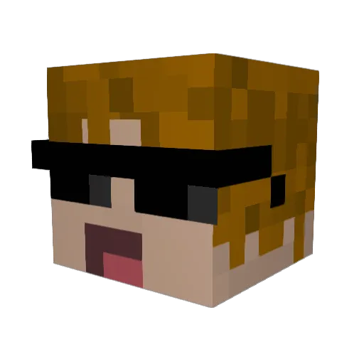 asakz Minecraft avatar head, 3D render