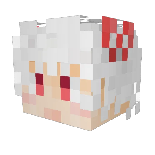 asamichiou Minecraft avatar head, 3D render