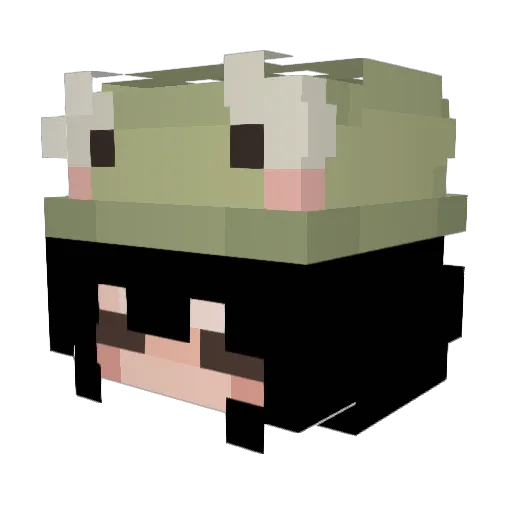 asamiyoru Minecraft avatar head, 3D render