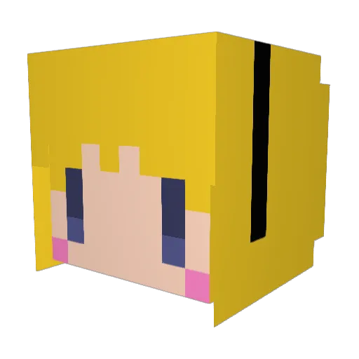 asasagi Minecraft avatar head, 3D render