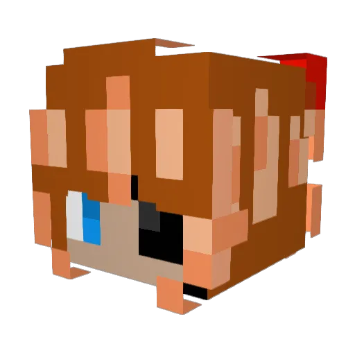 asca_haidori Minecraft avatar head, 3D render