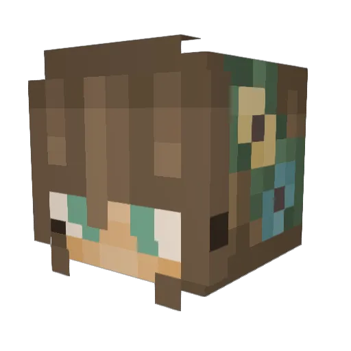 aschlee Minecraft avatar head, 3D render