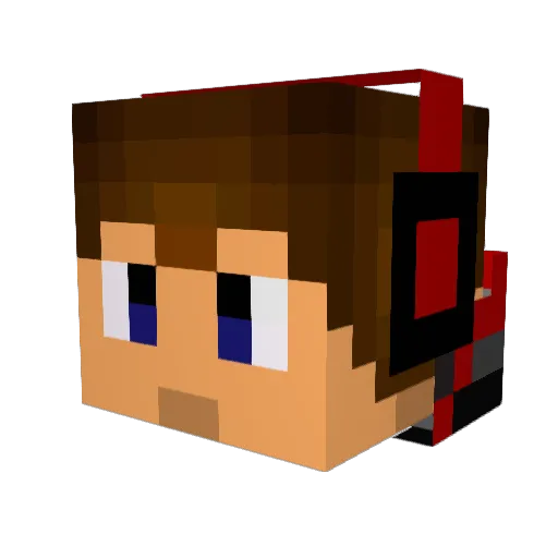 asdfMineCart Minecraft avatar head, 3D render