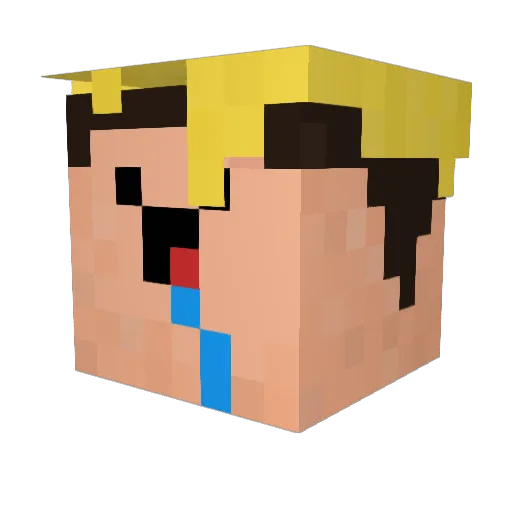 asdfbiene Minecraft avatar head, 3D render