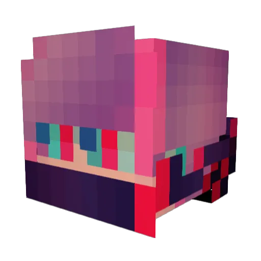 asdqwee Minecraft avatar head, 3D render