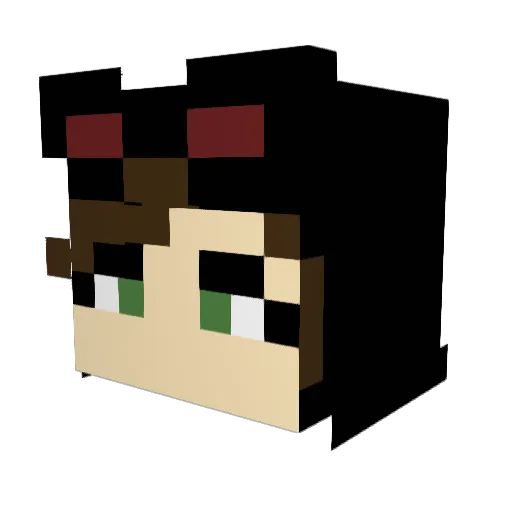 asett Minecraft avatar head, 3D render