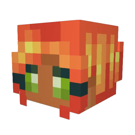 asfodelos Minecraft avatar head, 3D render