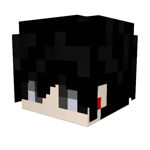 ash_9156_ Minecraft avatar head, 3D render