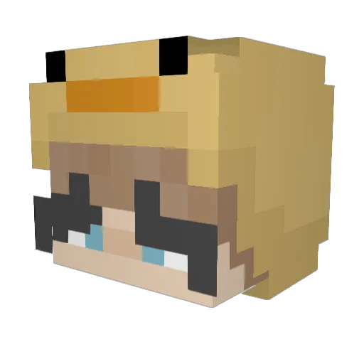 ashaisi Minecraft avatar head, 3D render