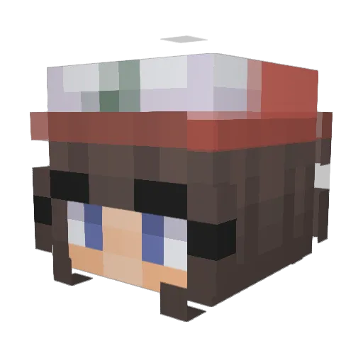 ashectic Minecraft avatar head, 3D render