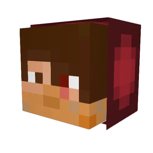 ashettt Minecraft avatar head, 3D render
