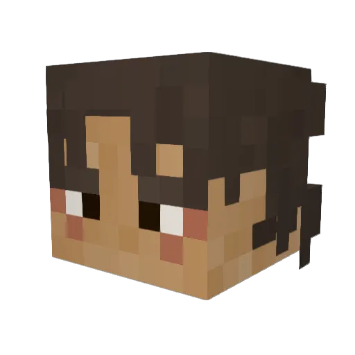 ashluvzu Minecraft avatar head, 3D render
