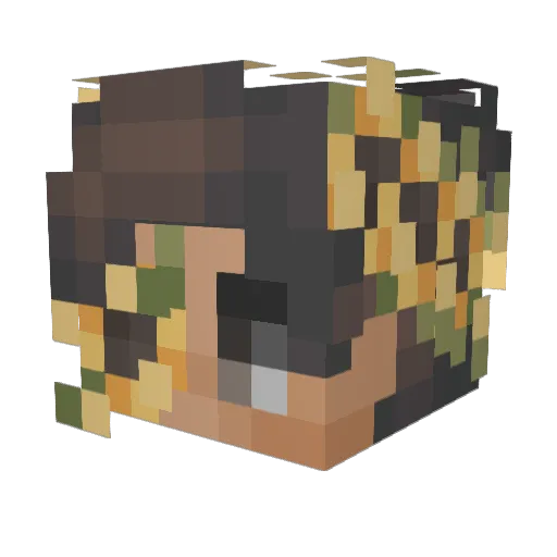 ashsweet Minecraft avatar head, 3D render