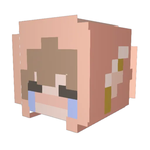 ashutophs Minecraft avatar head, 3D render