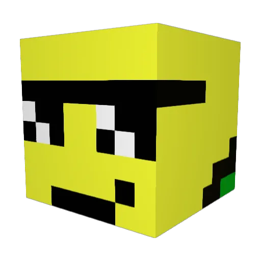 ashwrld Minecraft avatar head, 3D render