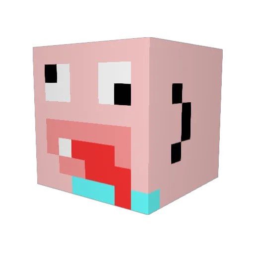 ashzx Minecraft avatar head, 3D render