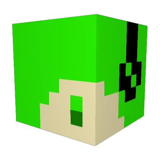 asia16 Minecraft avatar head, 3D render