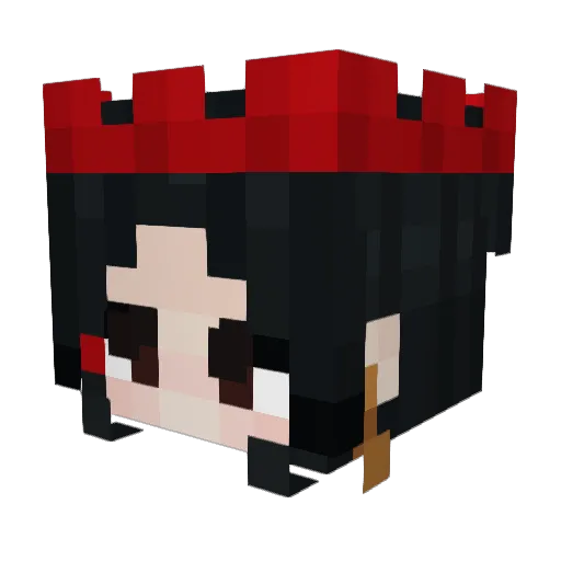 asiachicc Minecraft avatar head, 3D render