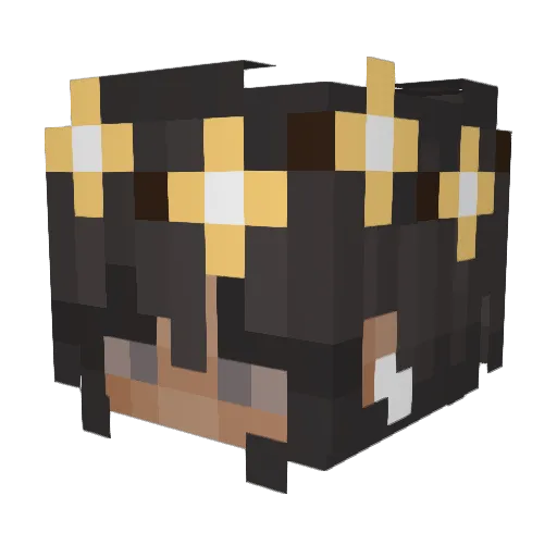 asianano Minecraft avatar head, 3D render