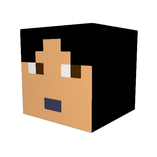 asiandaria Minecraft avatar head, 3D render