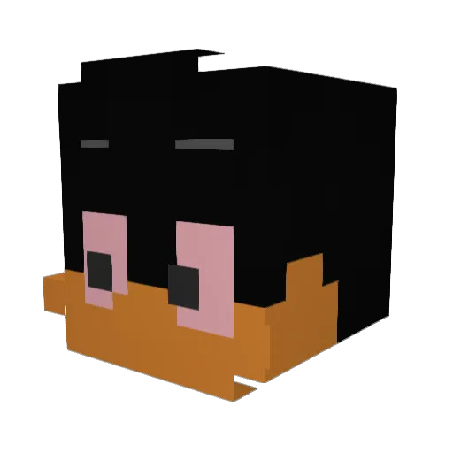 asianfart Minecraft avatar head, 3D render