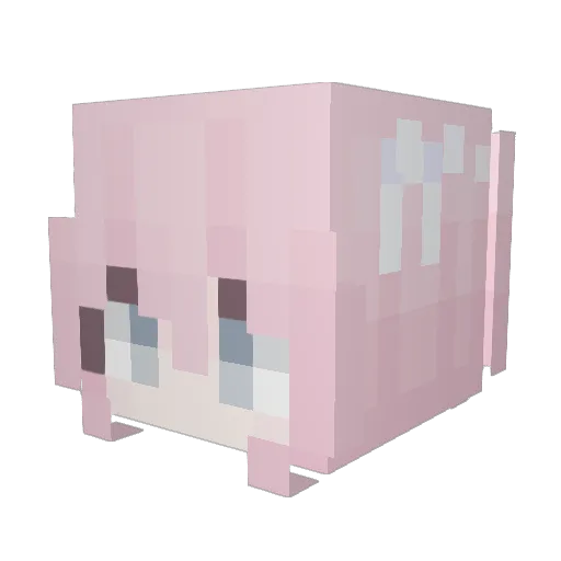 asiangirlol Minecraft avatar head, 3D render