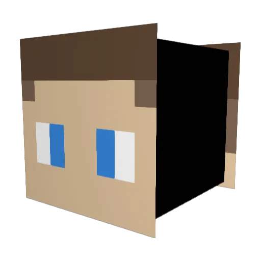 asidekick Minecraft avatar head, 3D render