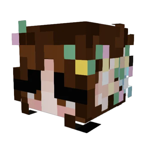 asiinaa Minecraft avatar head, 3D render