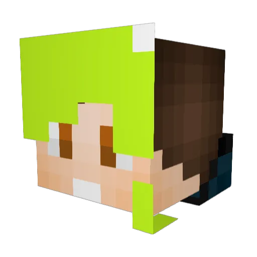 asilove Minecraft avatar head, 3D render