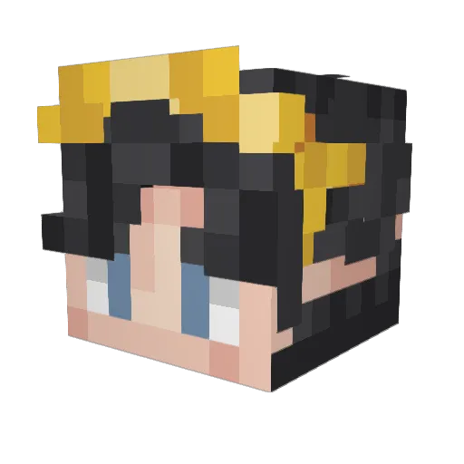 asleeply Minecraft avatar head, 3D render