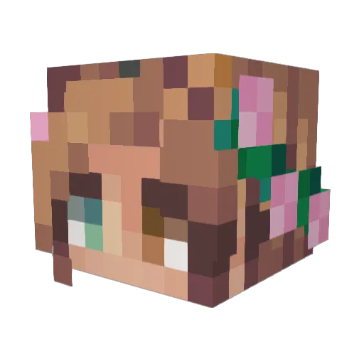 asmolishbean Minecraft avatar head, 3D render