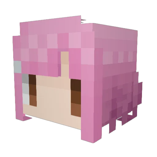 asnya Minecraft avatar head, 3D render