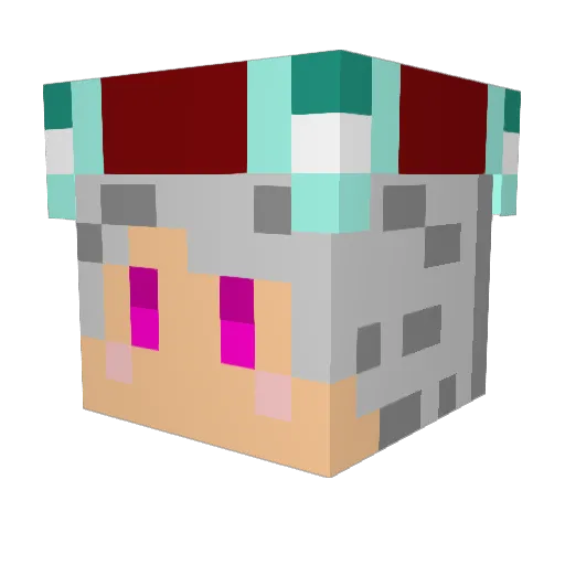 asobiyaNAYA Minecraft avatar head, 3D render