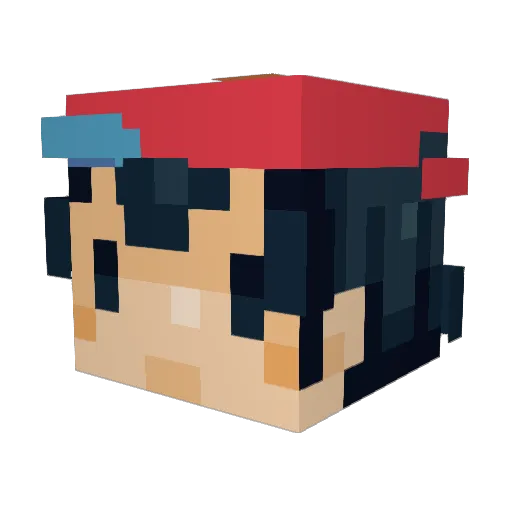 asoleep Minecraft avatar head, 3D render