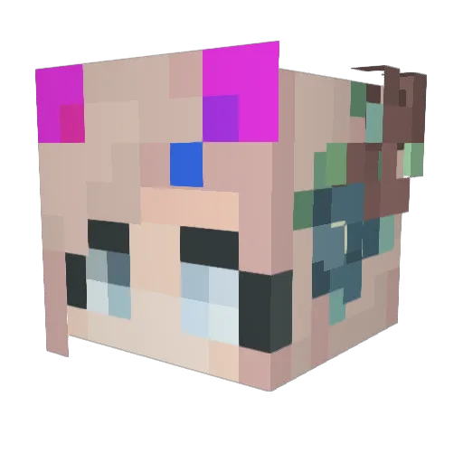 aspexk Minecraft avatar head, 3D render
