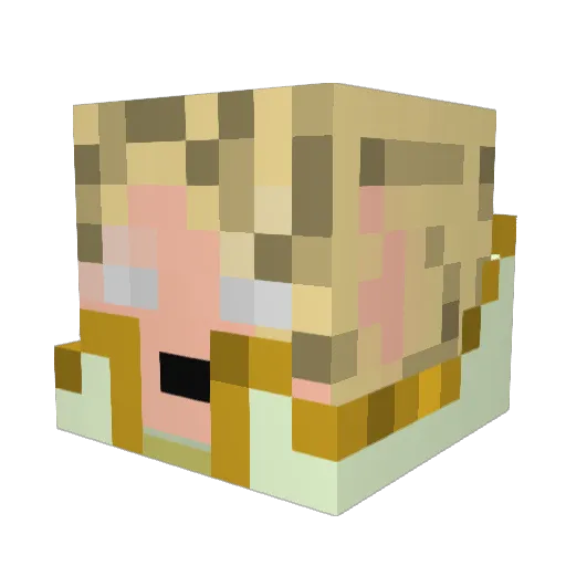 aspiaspi Minecraft avatar head, 3D render