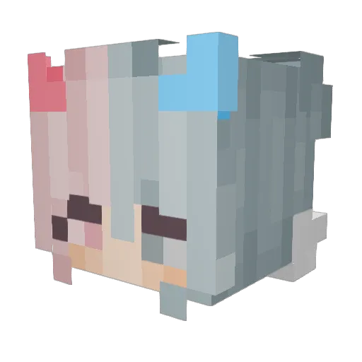 aspiralex Minecraft avatar head, 3D render