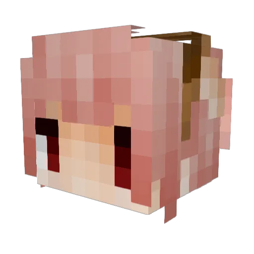 asppou Minecraft avatar head, 3D render