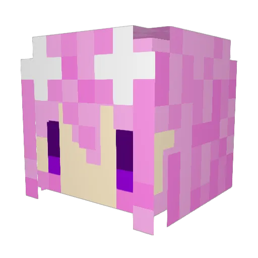 asshichan Minecraft avatar head, 3D render