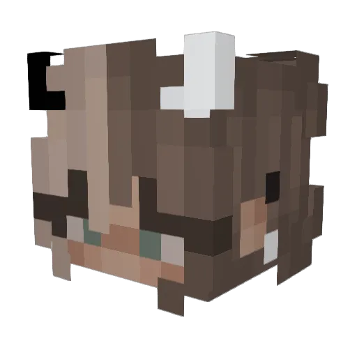 astalini Minecraft avatar head, 3D render