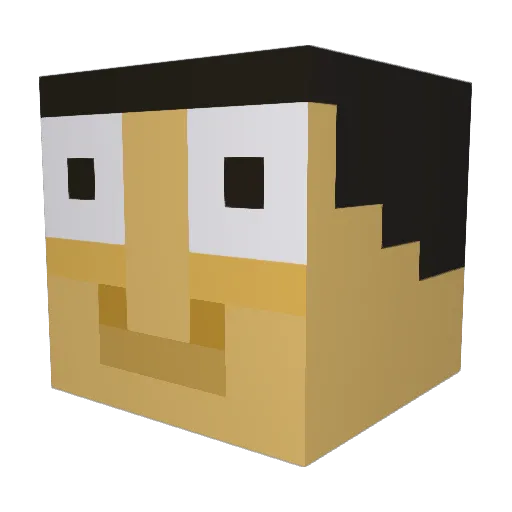 asthapasta Minecraft avatar head, 3D render