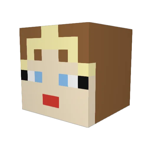 astriddotcom Minecraft avatar head, 3D render