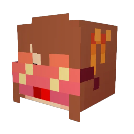 astro_bot_ Minecraft avatar head, 3D render